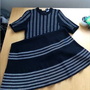 Ashro sweater dress Black and White Striped women’s Dress